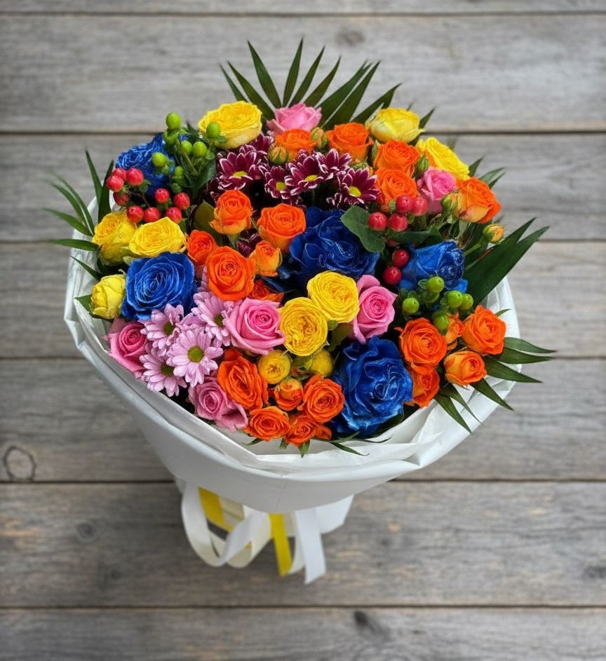 Букет цветов из: Розы и Хризантемы в Новобейсугской