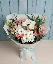 Букет цветов из:  Розы, Лизиантусы и Хризантемы #REPLACE_PRED# Новобейсугской