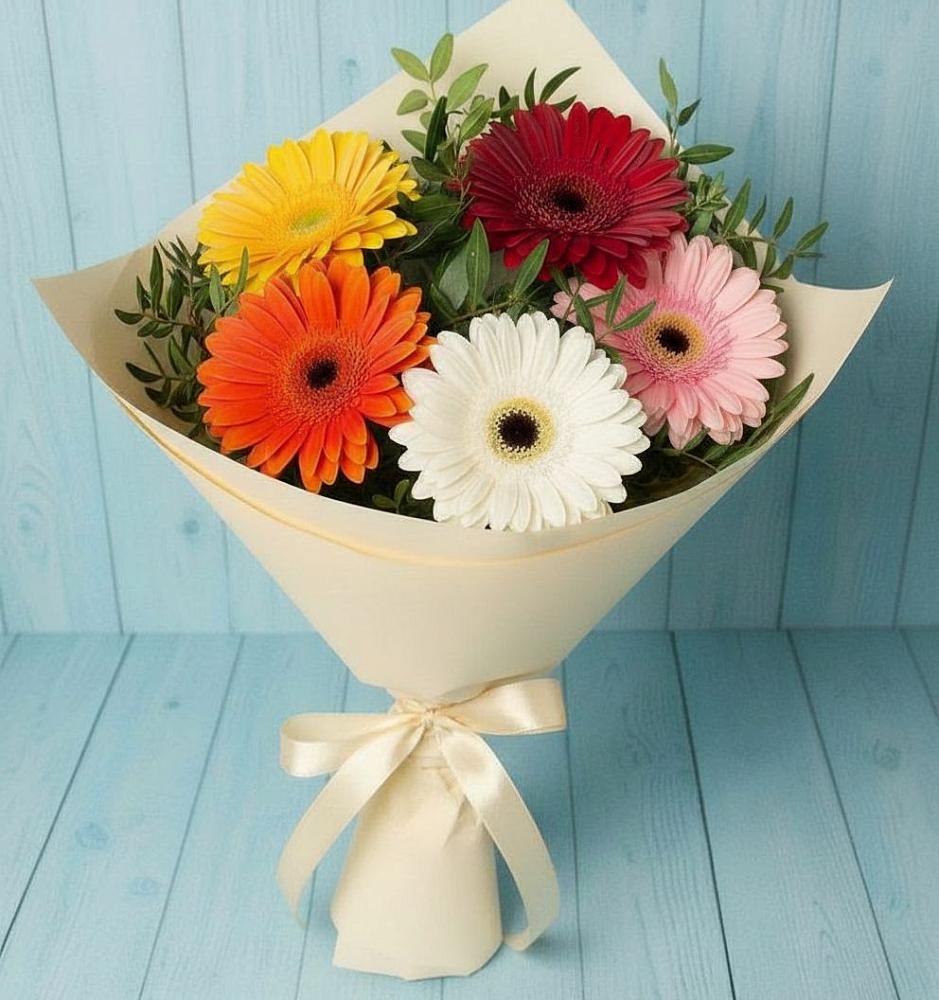 Букет цветов из: Герберы в Новобейсугской