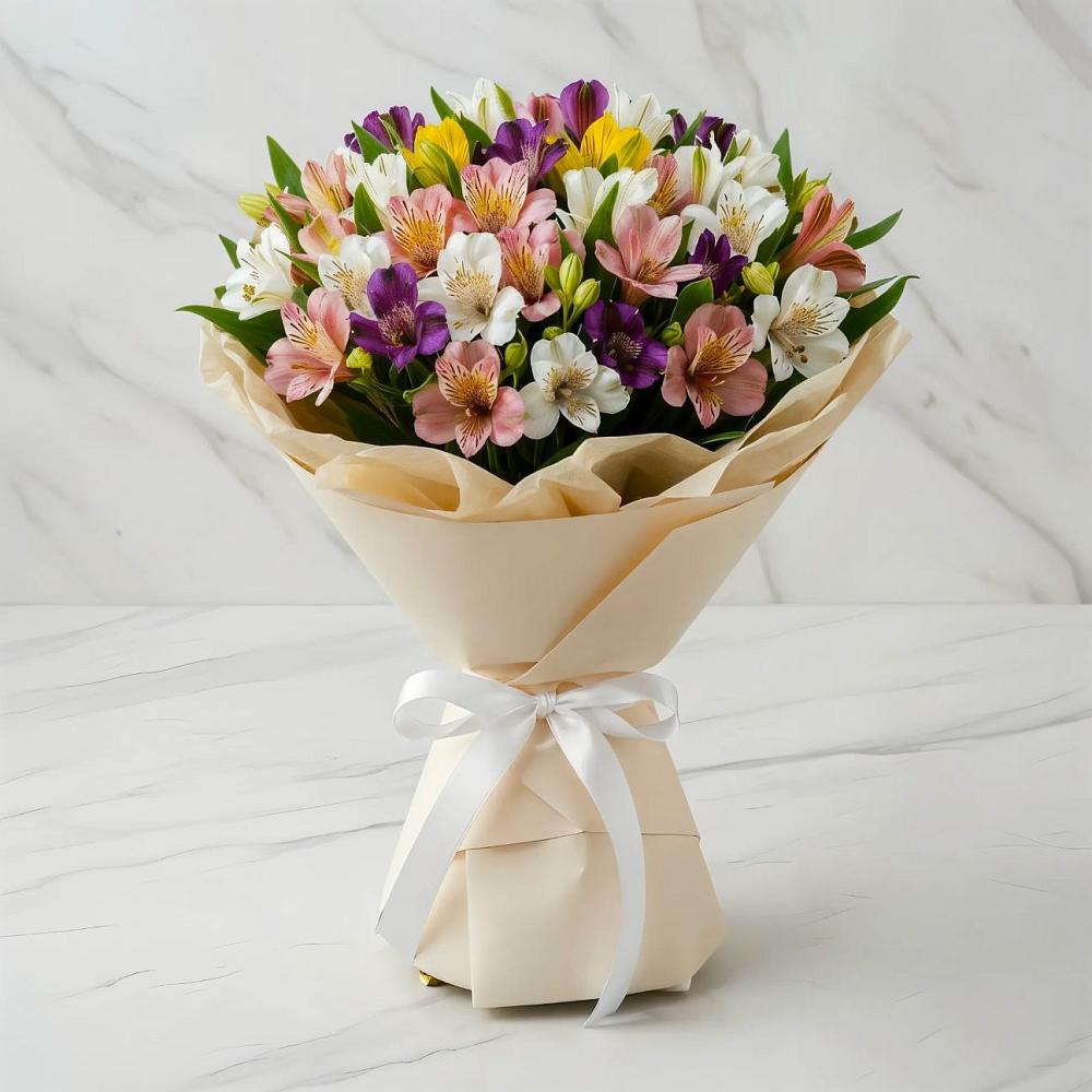 Букет цветов из: Альстромерии в Новобейсугской