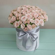 Цветочная композиция из Розы в шляпной коробке #REPLACE_PRED# Новобейсугской