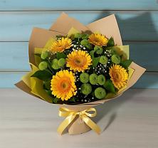 Букет цветов из:  Герберы и Хризантемы в Новобейсугской