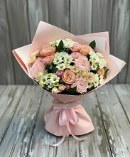 Букет цветов из:  Гвоздики, Розы и Хризантемы в Новобейсугской