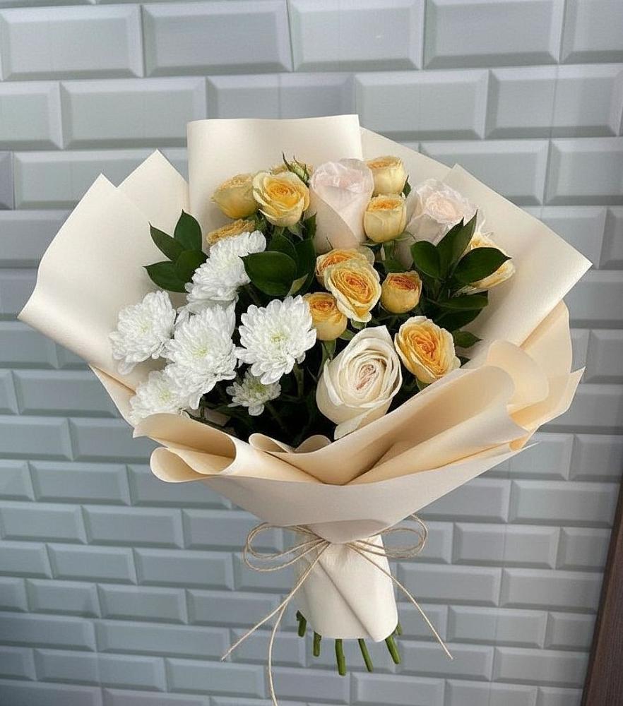 Букет цветов из: Розы и Хризантемы в Новобейсугской