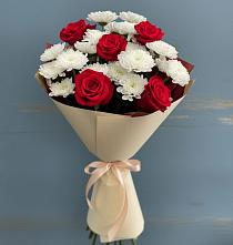 Букет цветов из:  Розы и Хризантемы #REPLACE_PRED# Новобейсугской