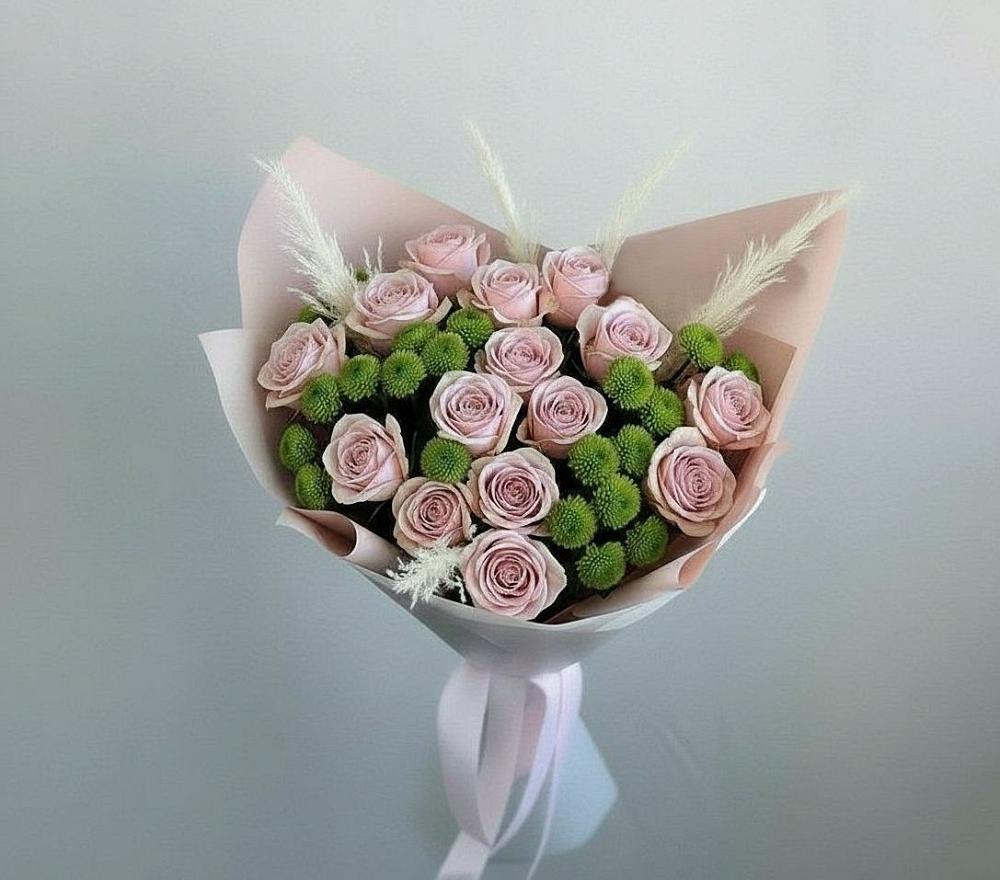 Букет цветов из: Розы и Хризантемы в Новобейсугской