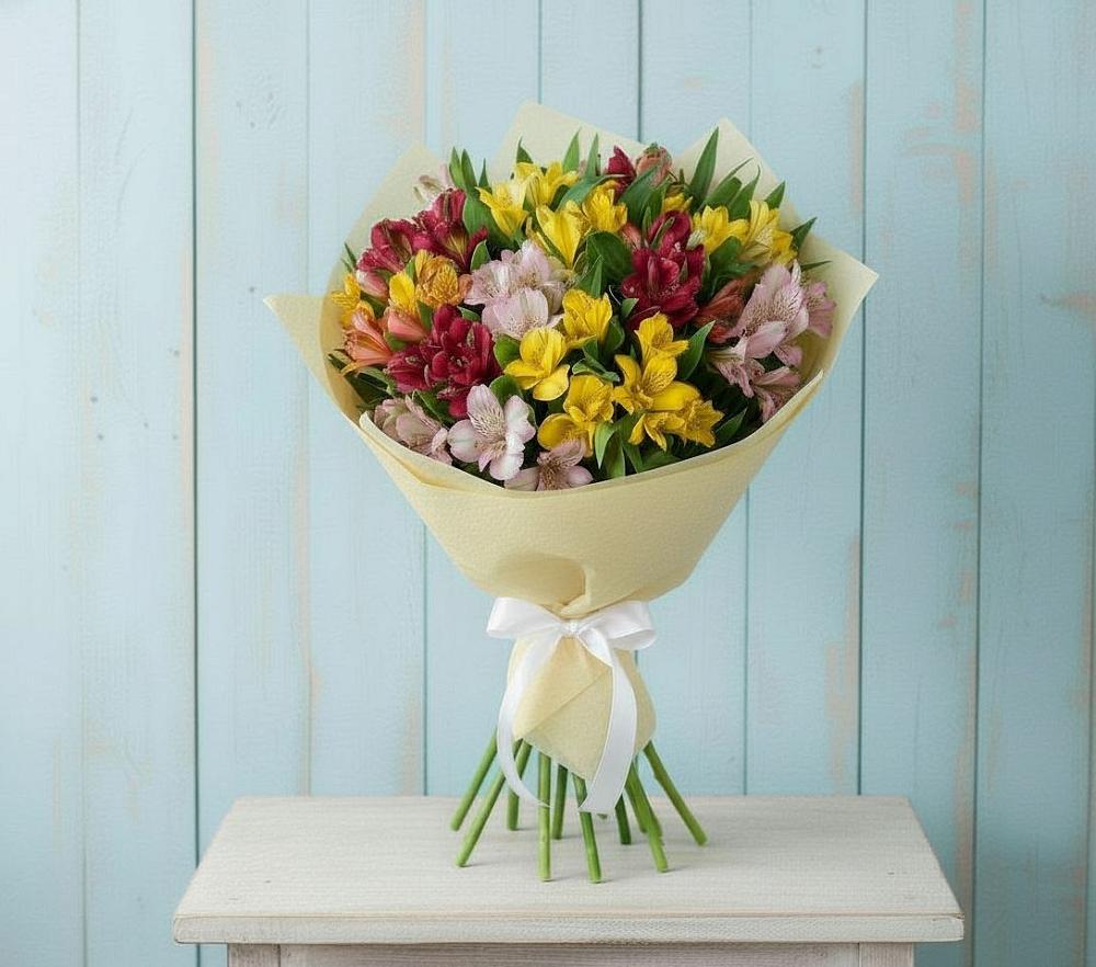 Букет цветов из: Альстромерии в Новобейсугской