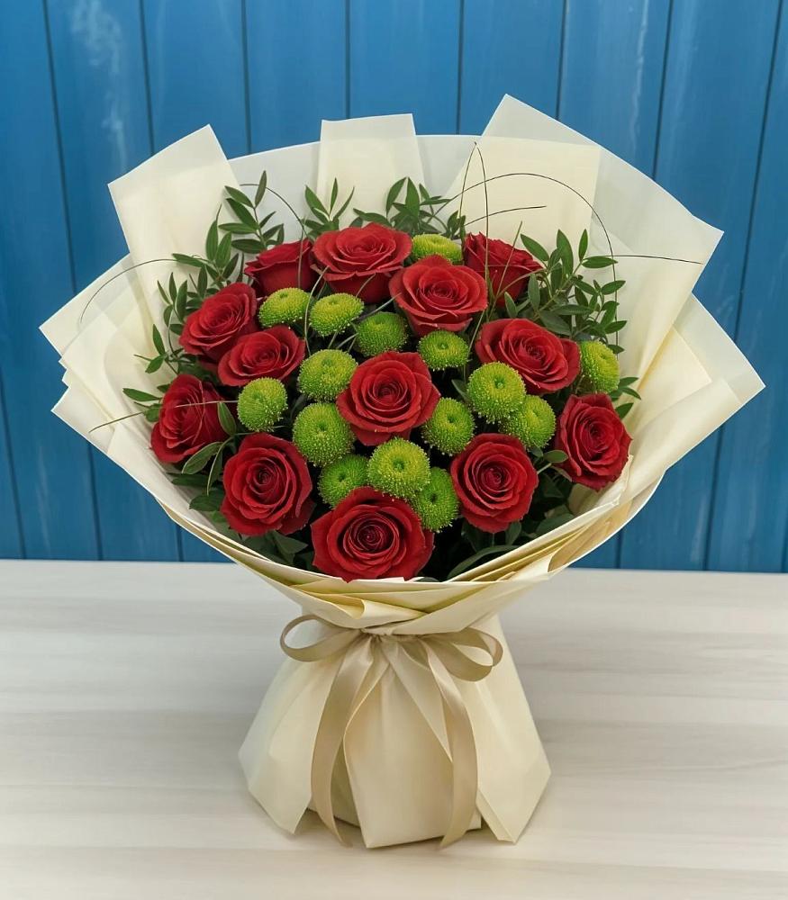 Букет цветов из: Розы и Хризантемы в Новобейсугской