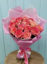 Букет 15 Розовых роз Равель в Новобейсугской